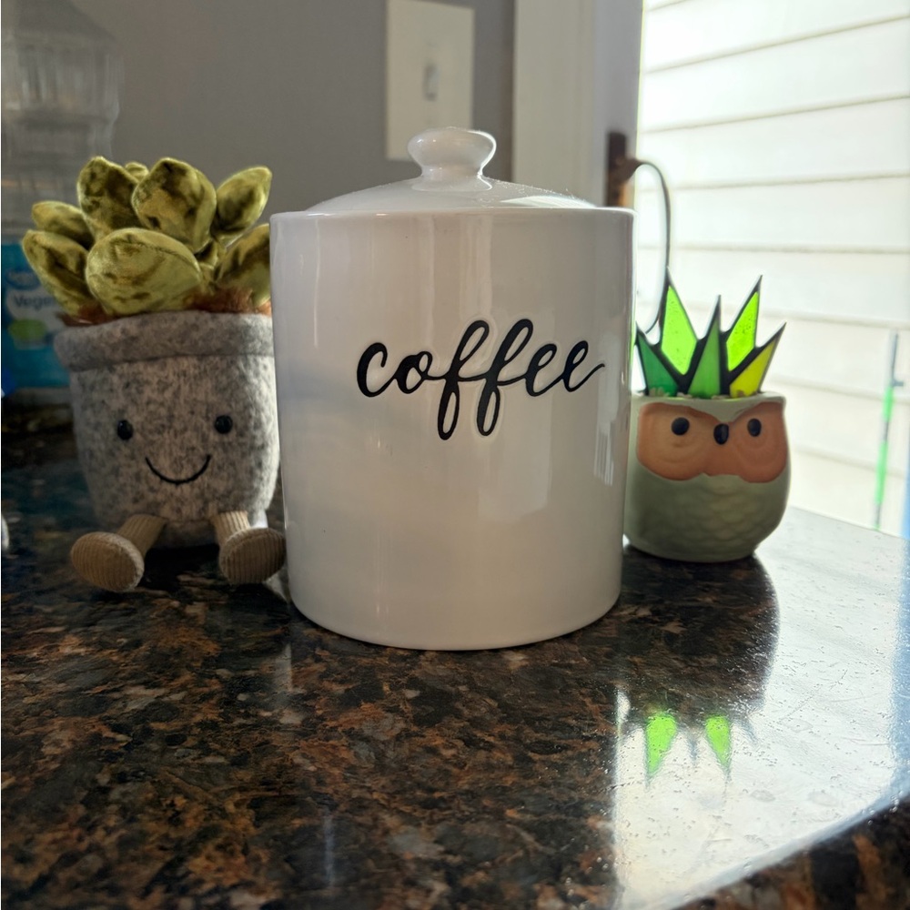 White Ceramic Coffee Canister